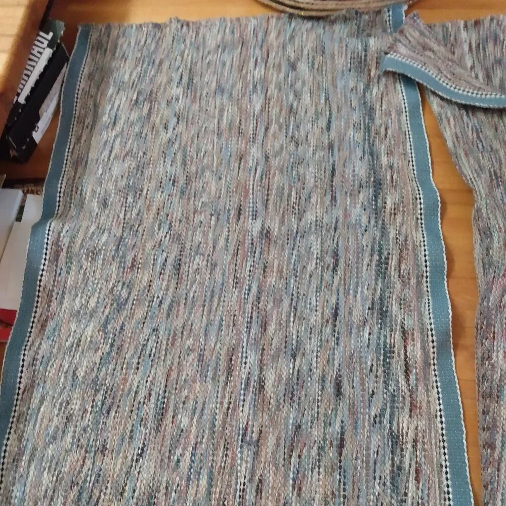 Two Vintage Woven Scatter Throw Rugs 36